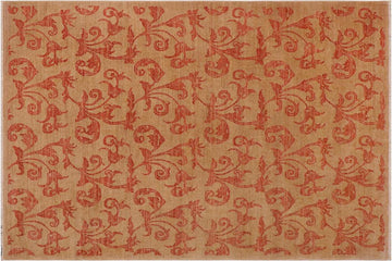 handmade Transitional Kafkaz Chobi Ziegler Tan Rust Hand Knotted RECTANGLE 100% WOOL area rug 9 x 12